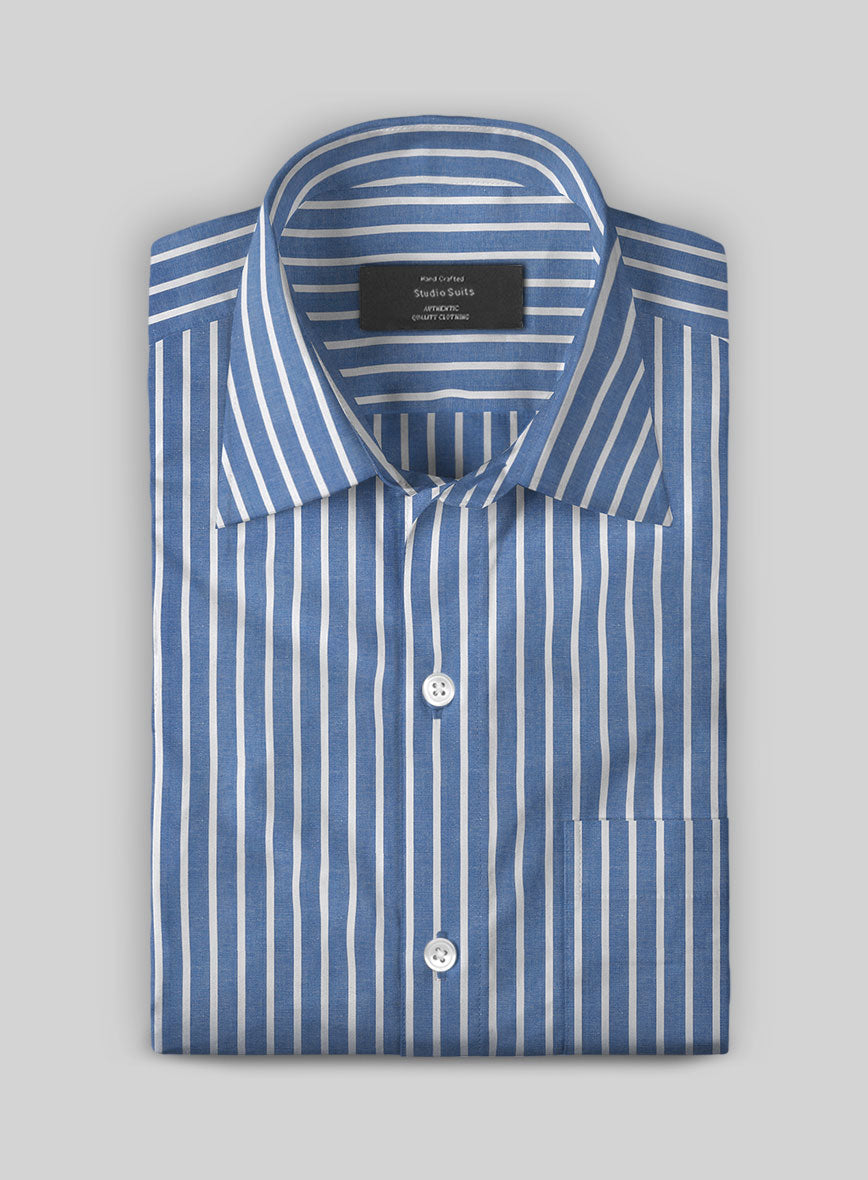 Royal Stripe Organic Cotton Shirt - StudioSuits