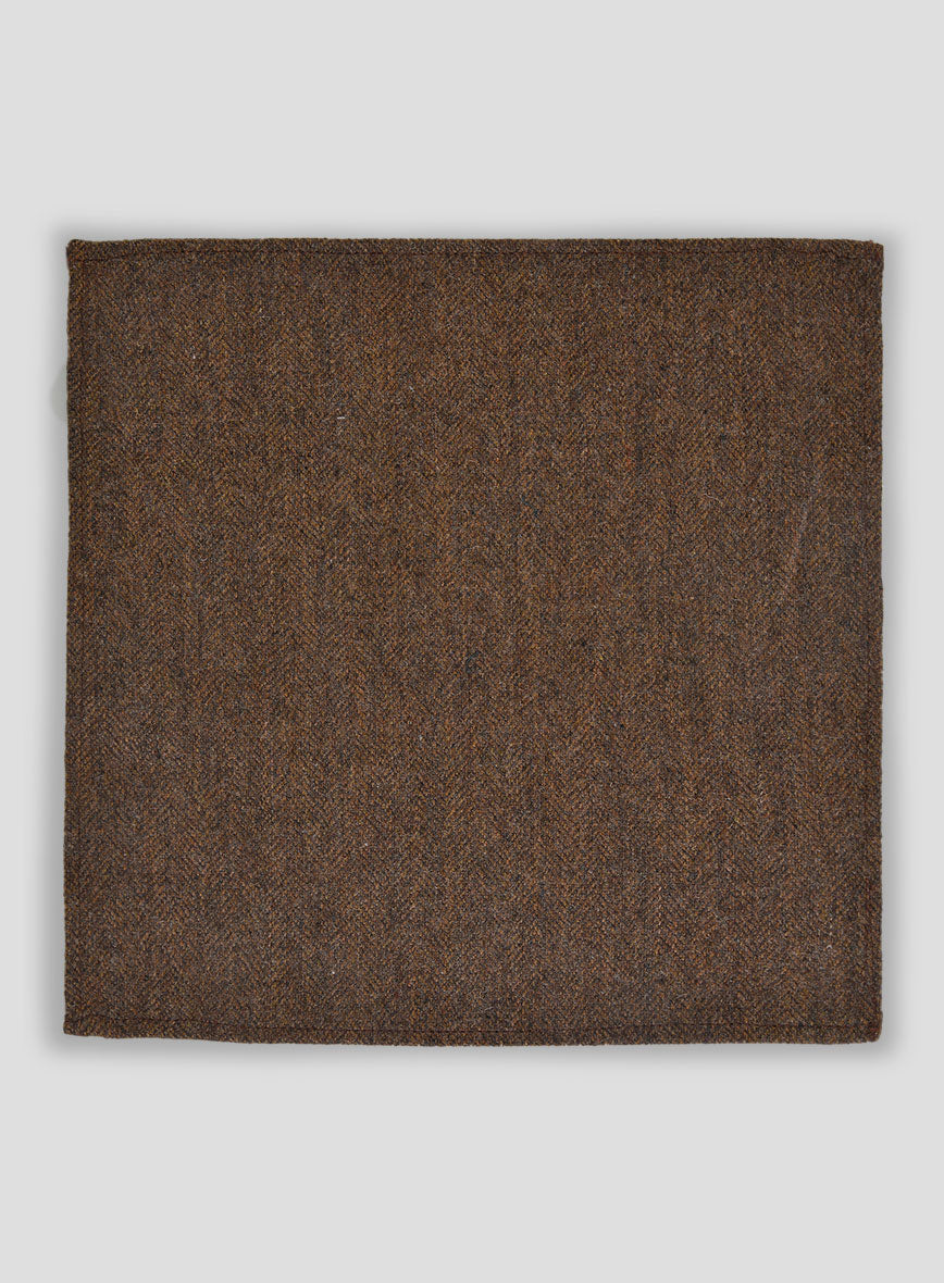 Tweed Pocket Square - Rust Herringbone Tweed - StudioSuits