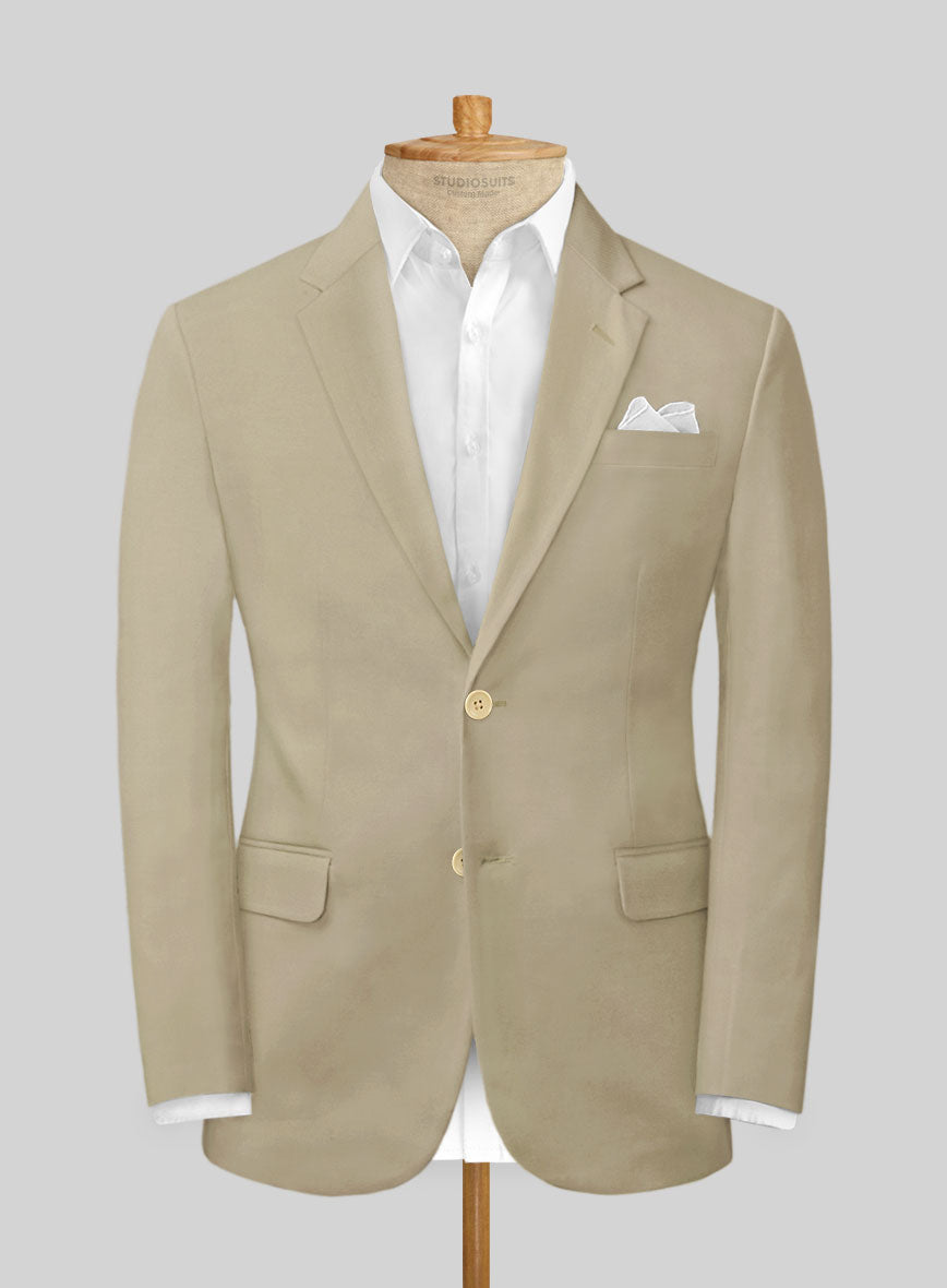 Sand Feather Cotton Canvas Stretch Jacket - StudioSuits