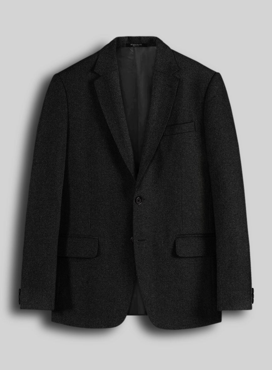 Sartori Allegra Black Herringbone Soft Tweed Jacket - StudioSuits