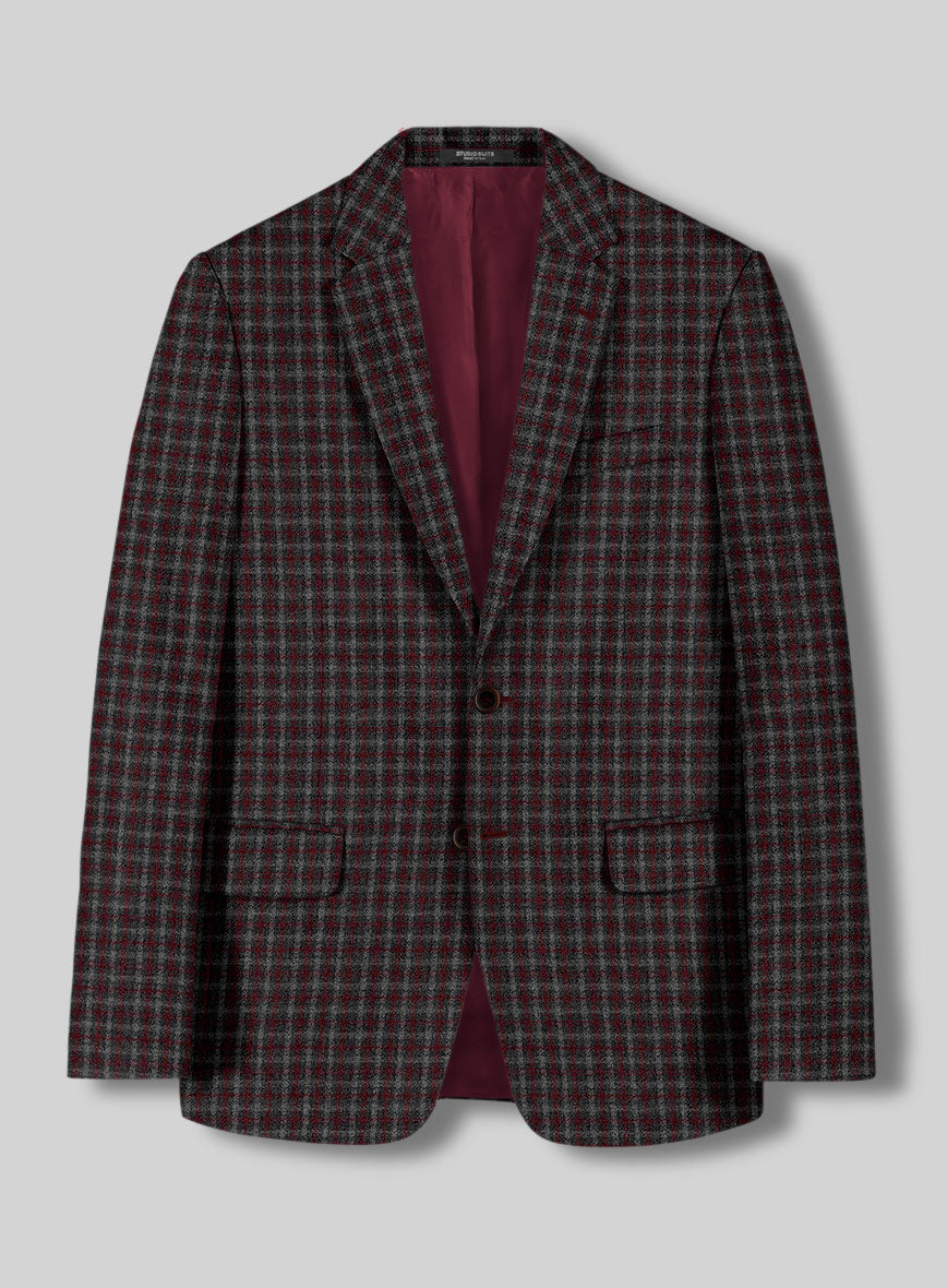 Sartori Ambrogio Red Check Soft Tweed Jacket - StudioSuits