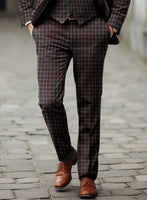 Sartori Ambrogio Red Check Soft Tweed Pants - StudioSuits