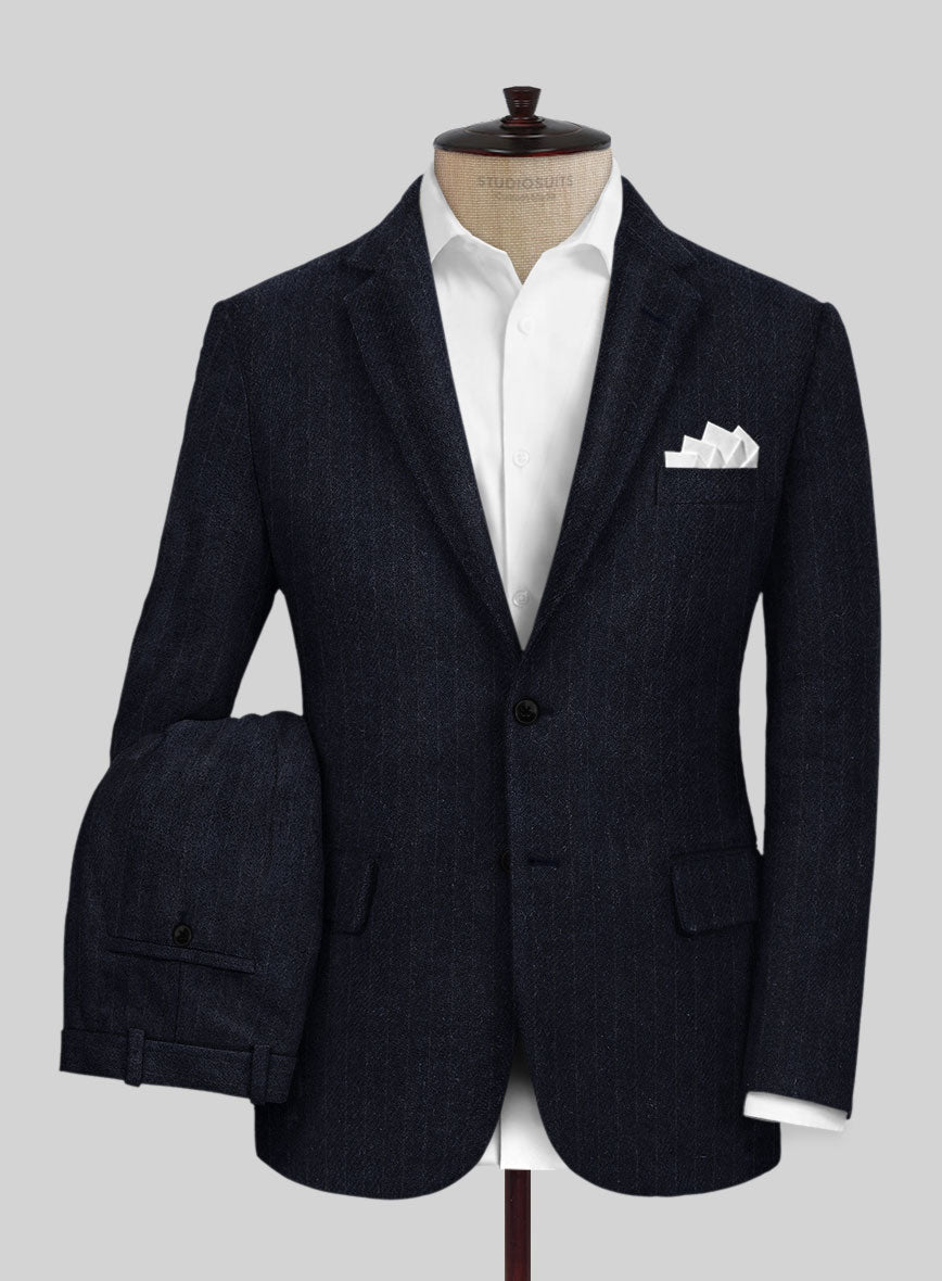 Sartori Ariadna Blue Stripe Soft Tweed Suit - StudioSuits