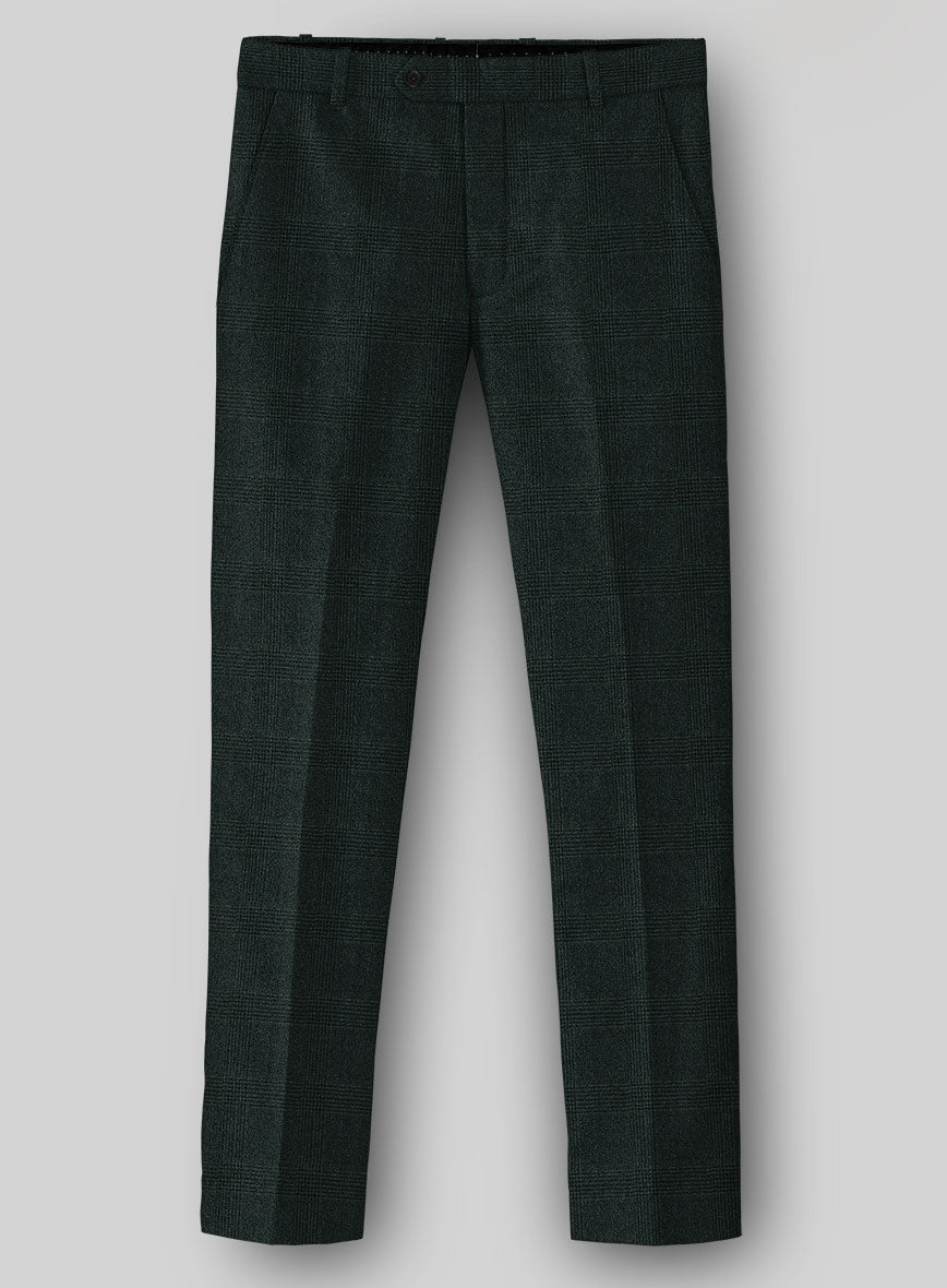 Sartori Ariadna Green Check Soft Tweed Pants - StudioSuits