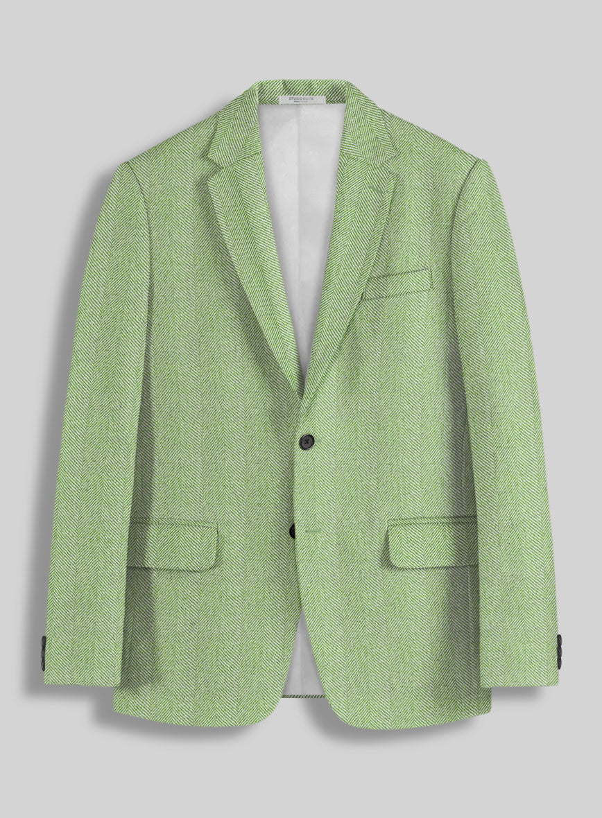 Sartori Celemente Green Herringbone Soft Tweed Jacket - StudioSuits