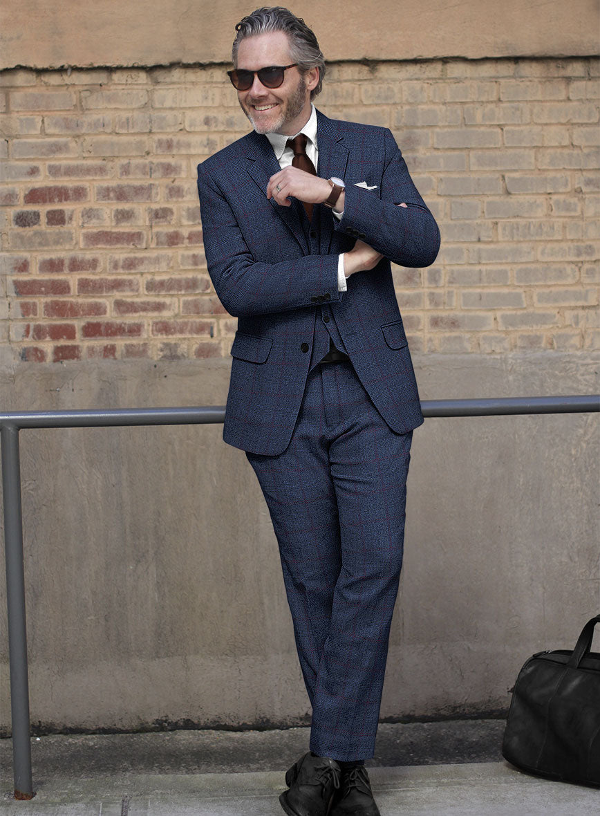 Sartori Franca Blue Check Soft Tweed Suit - StudioSuits