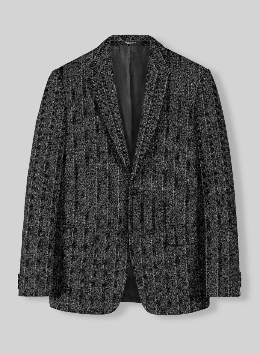 Sartori Leocadia Charcoal Stripe Soft Tweed Jacket - StudioSuits