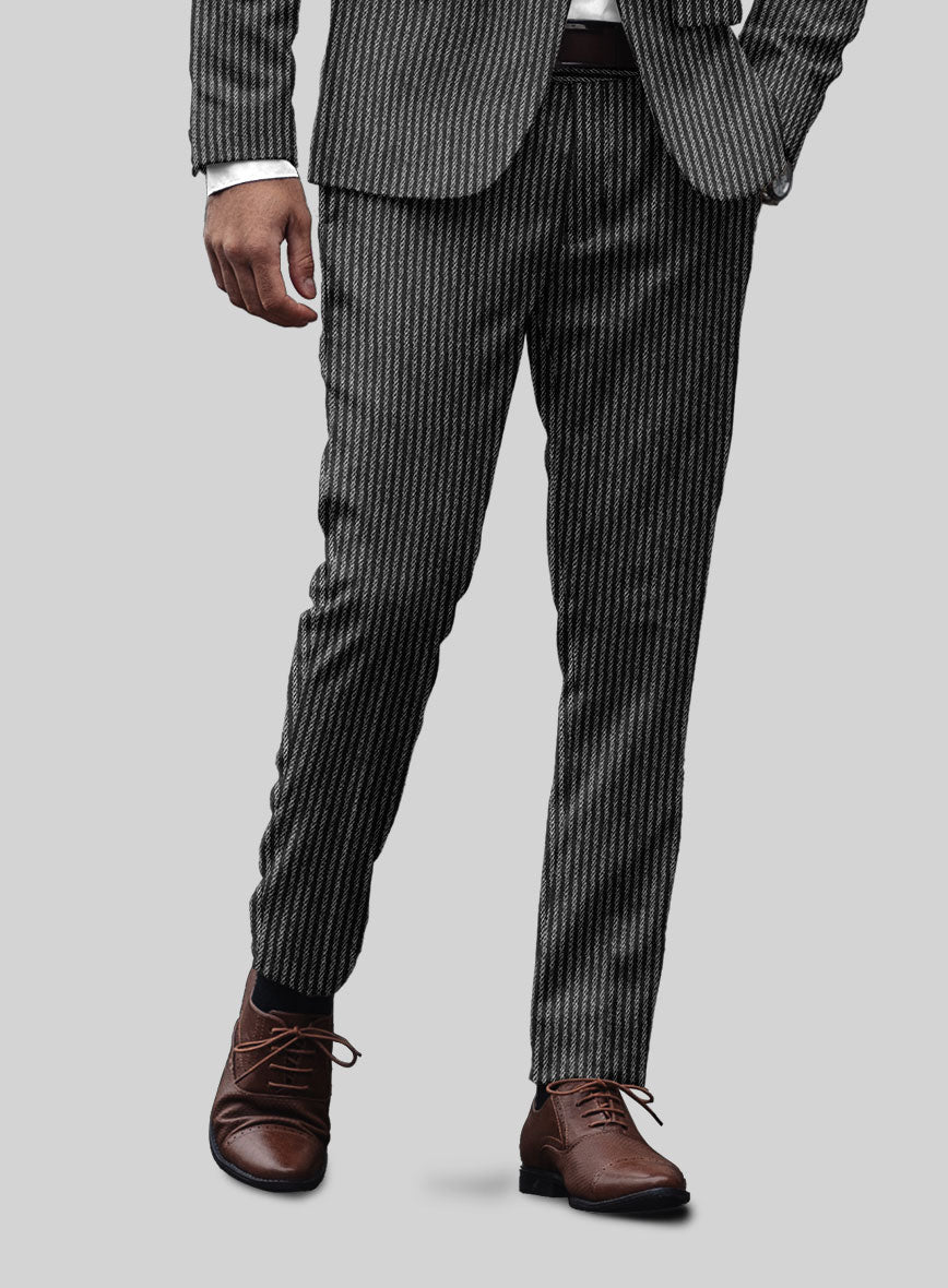 Sartori Mariano Black Soft Tweed Pants - StudioSuits