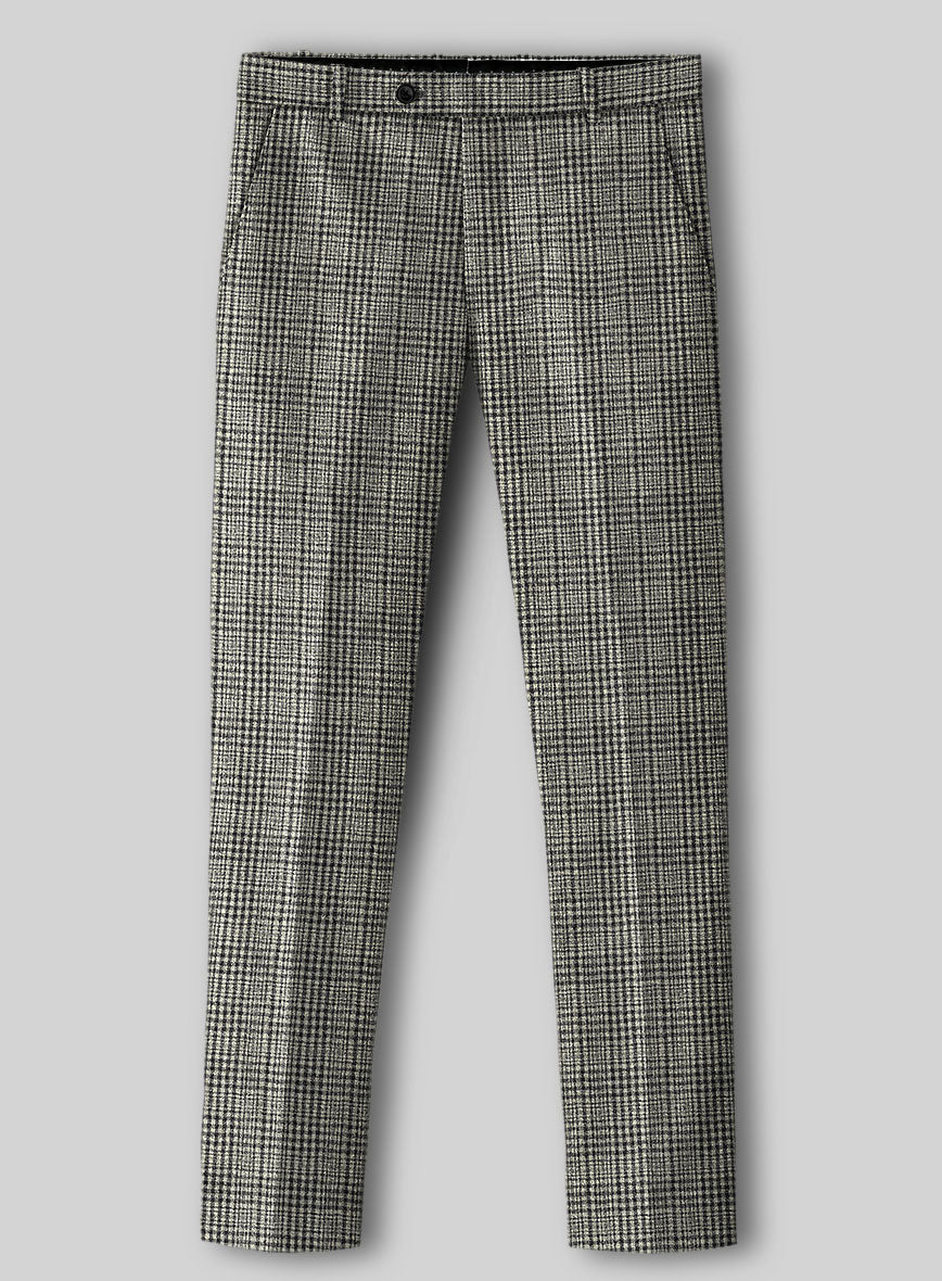 Sartori Spartaco Black Check Soft Tweed Pants - StudioSuits