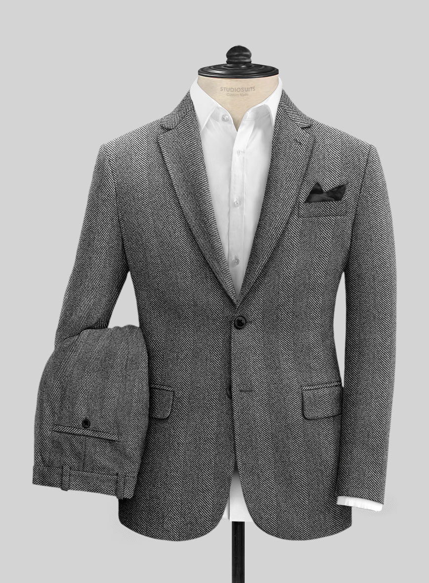 Sartori Teobaldo Gray Herringbone Soft Tweed Suit - StudioSuits