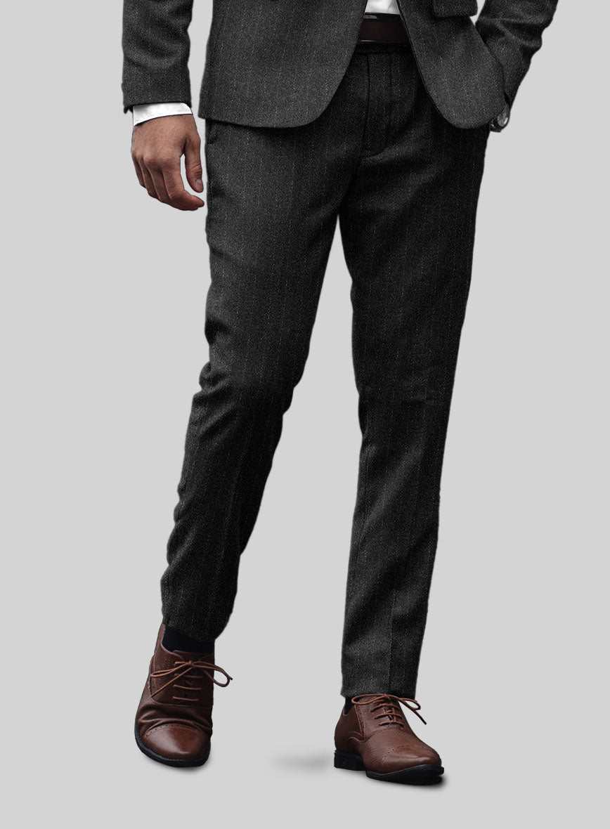 Sartori Tiberio Charcoal Soft Tweed Pants - StudioSuits