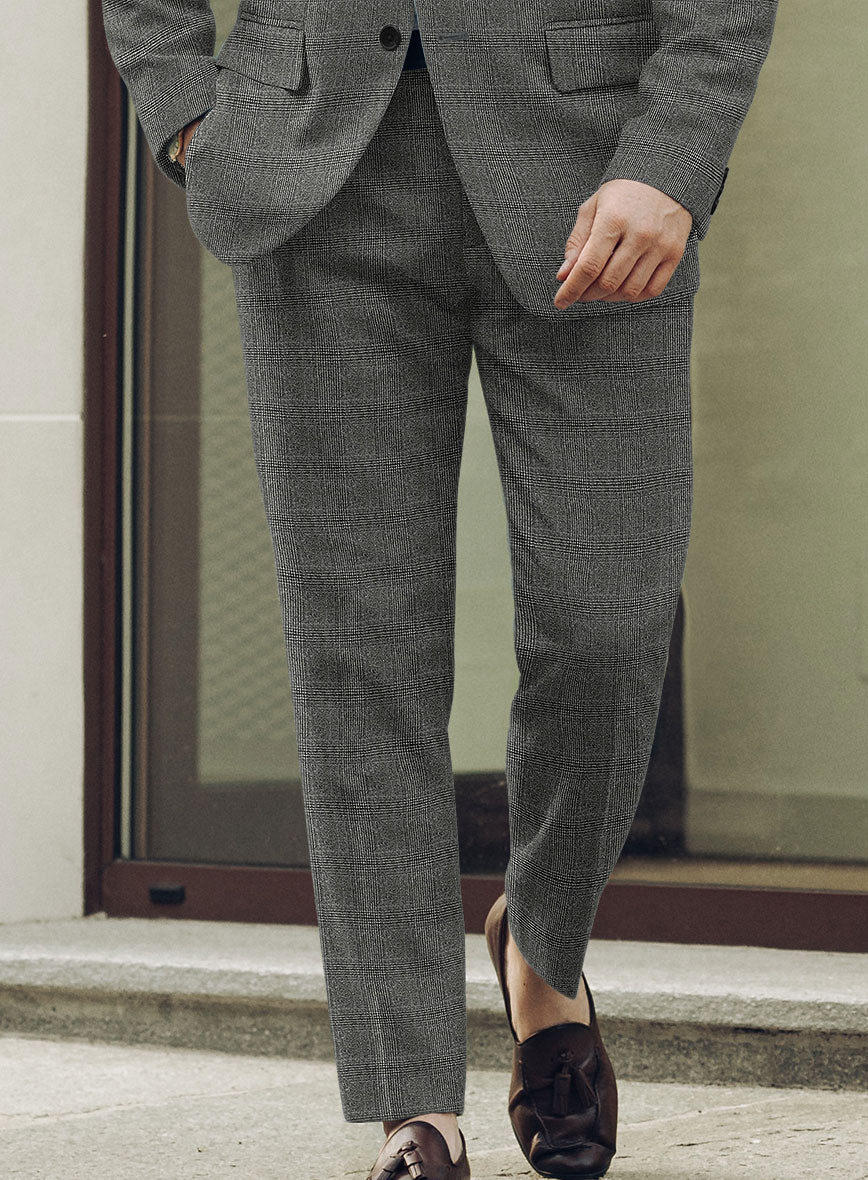 Sartori Tristana Gray Check Soft Tweed Pants - StudioSuits