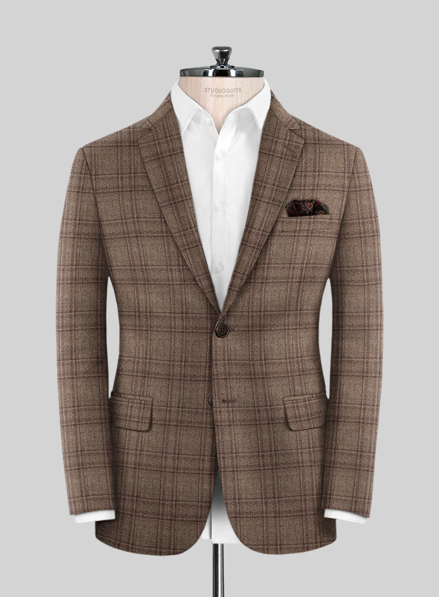 Scabal Amber Brown Wool Jacket - StudioSuits