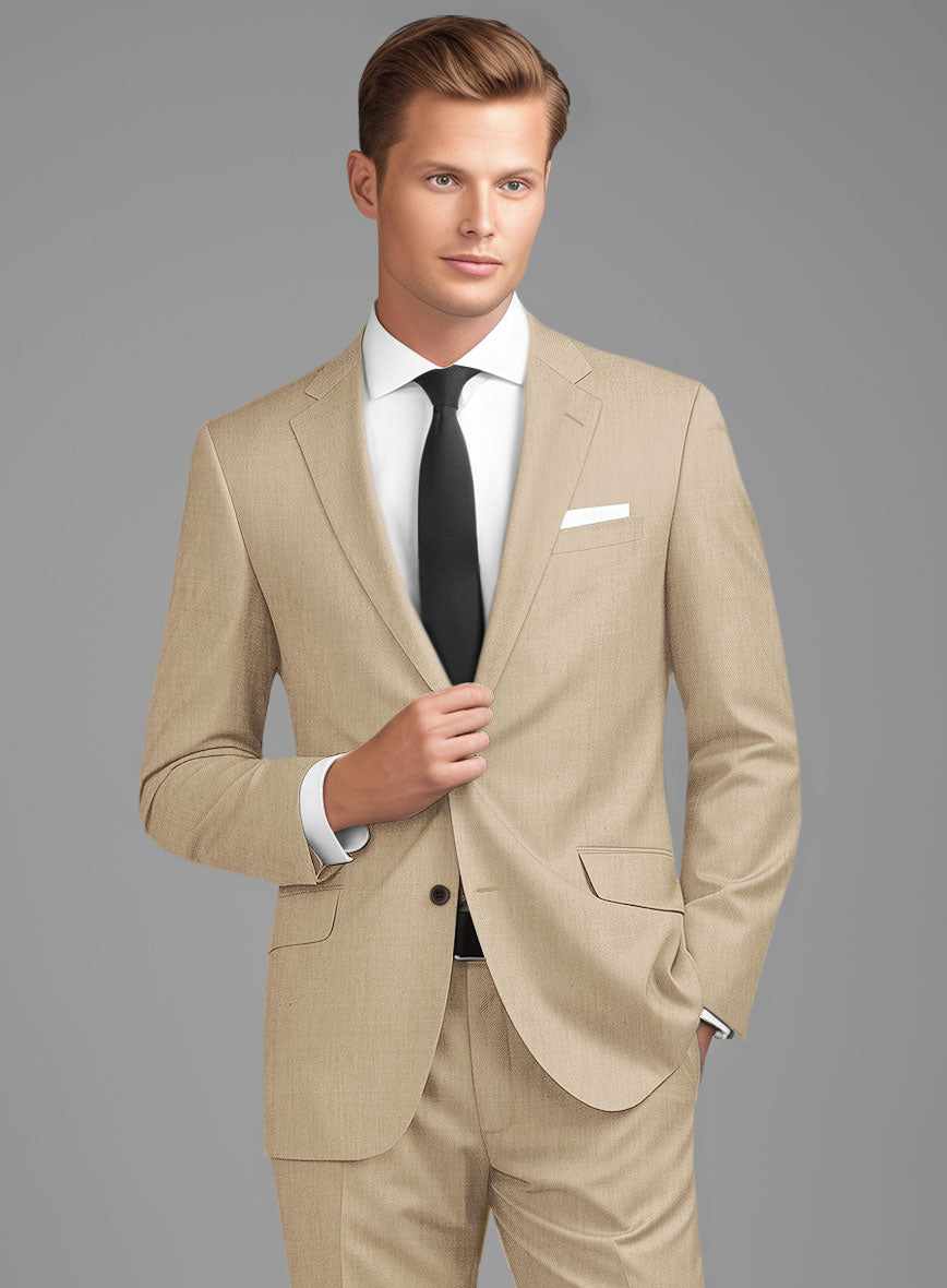 Scabal Beige Wool Jacket - StudioSuits