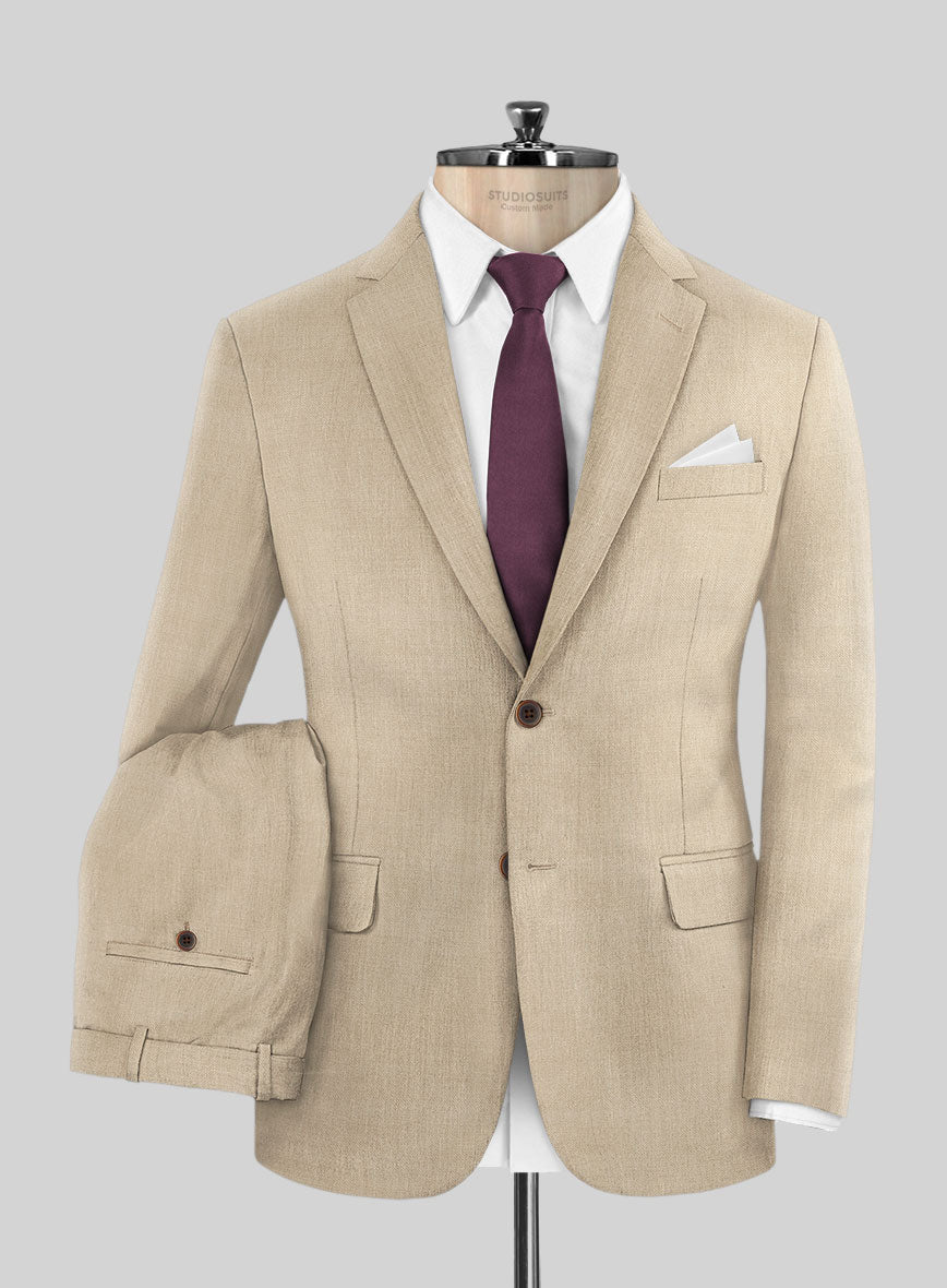 Scabal Beige Wool Suit - StudioSuits