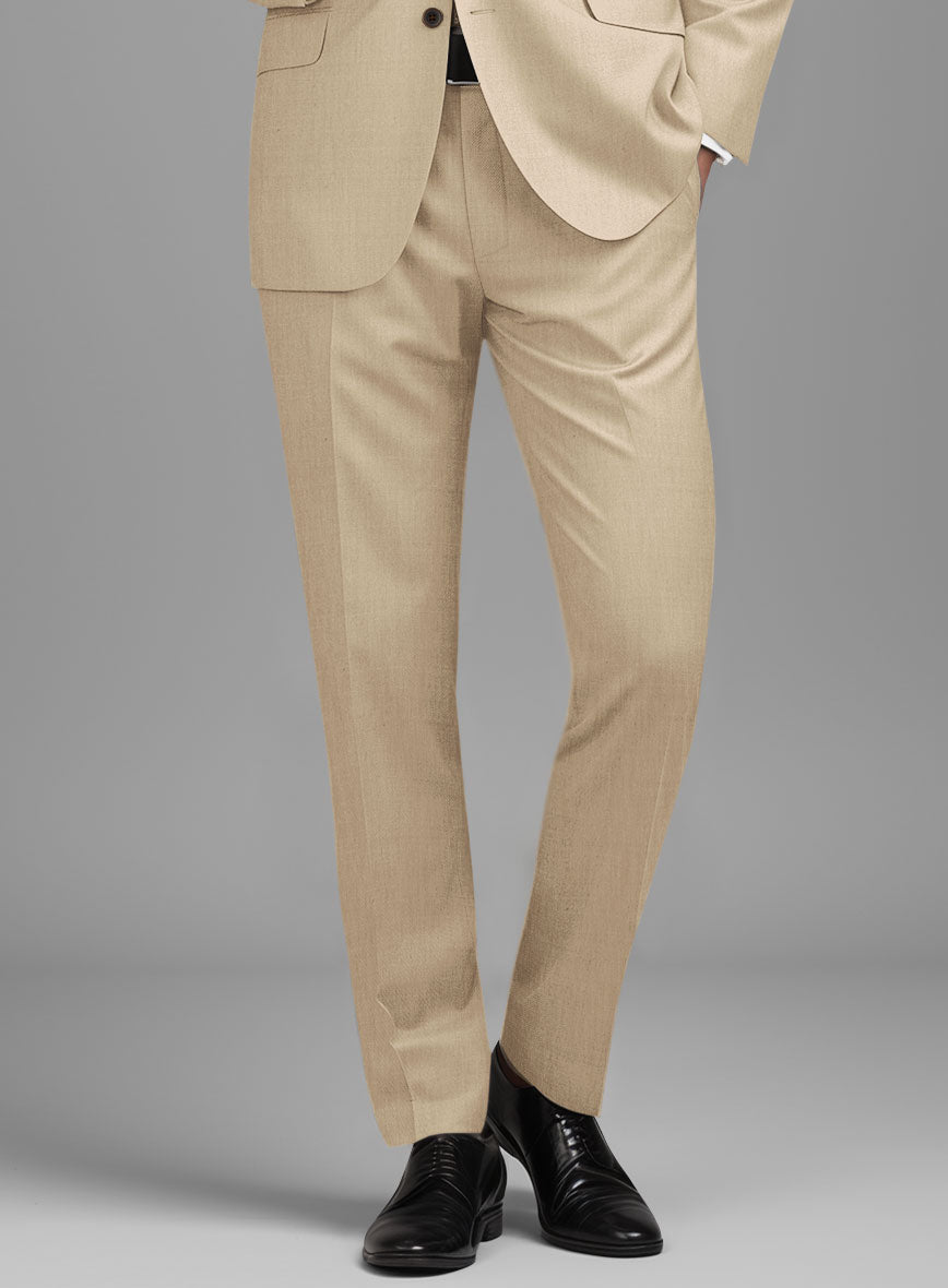 Scabal Beige Wool Suit - StudioSuits