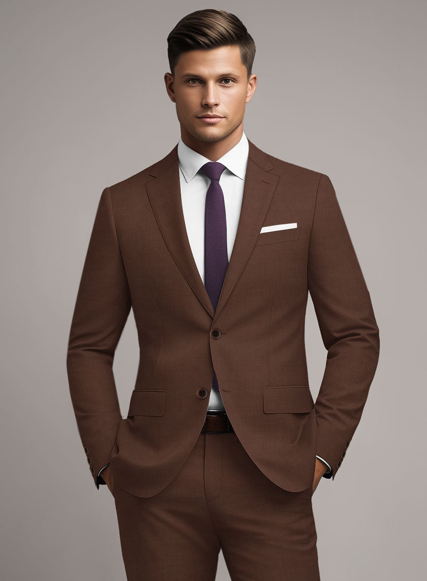 Scabal Brick Brown Wool Jacket - StudioSuits