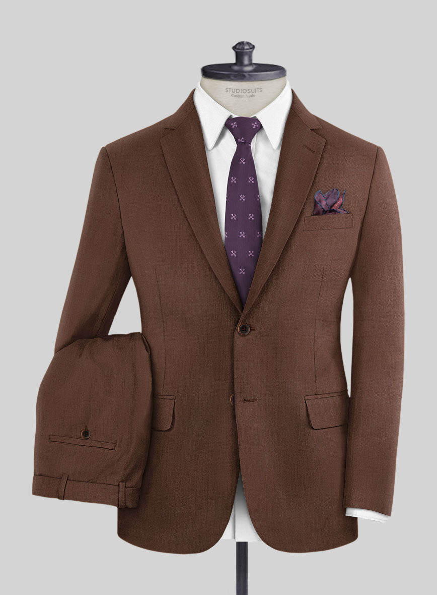 Scabal Brick Brown Wool Suit - StudioSuits