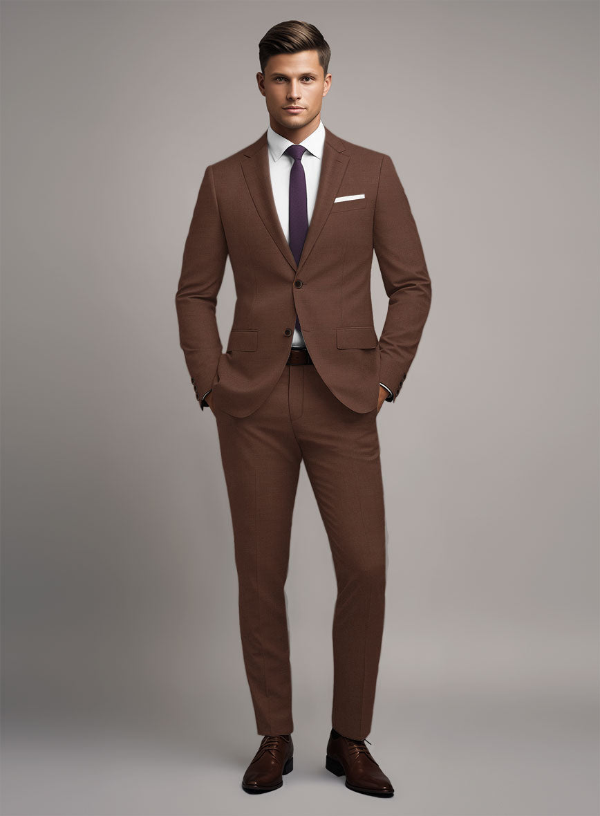 Scabal Brick Brown Wool Suit - StudioSuits