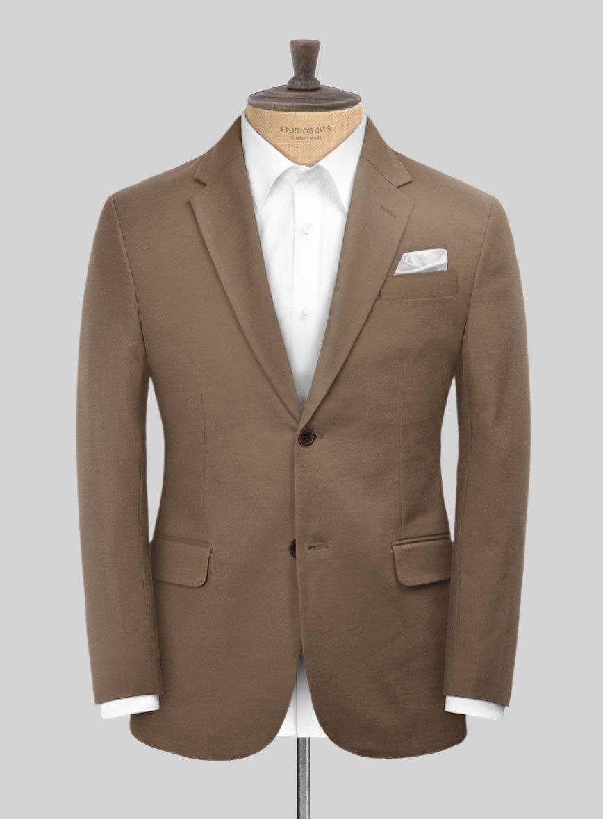 Scabal Brown Cotton Stretch Jacket - StudioSuits