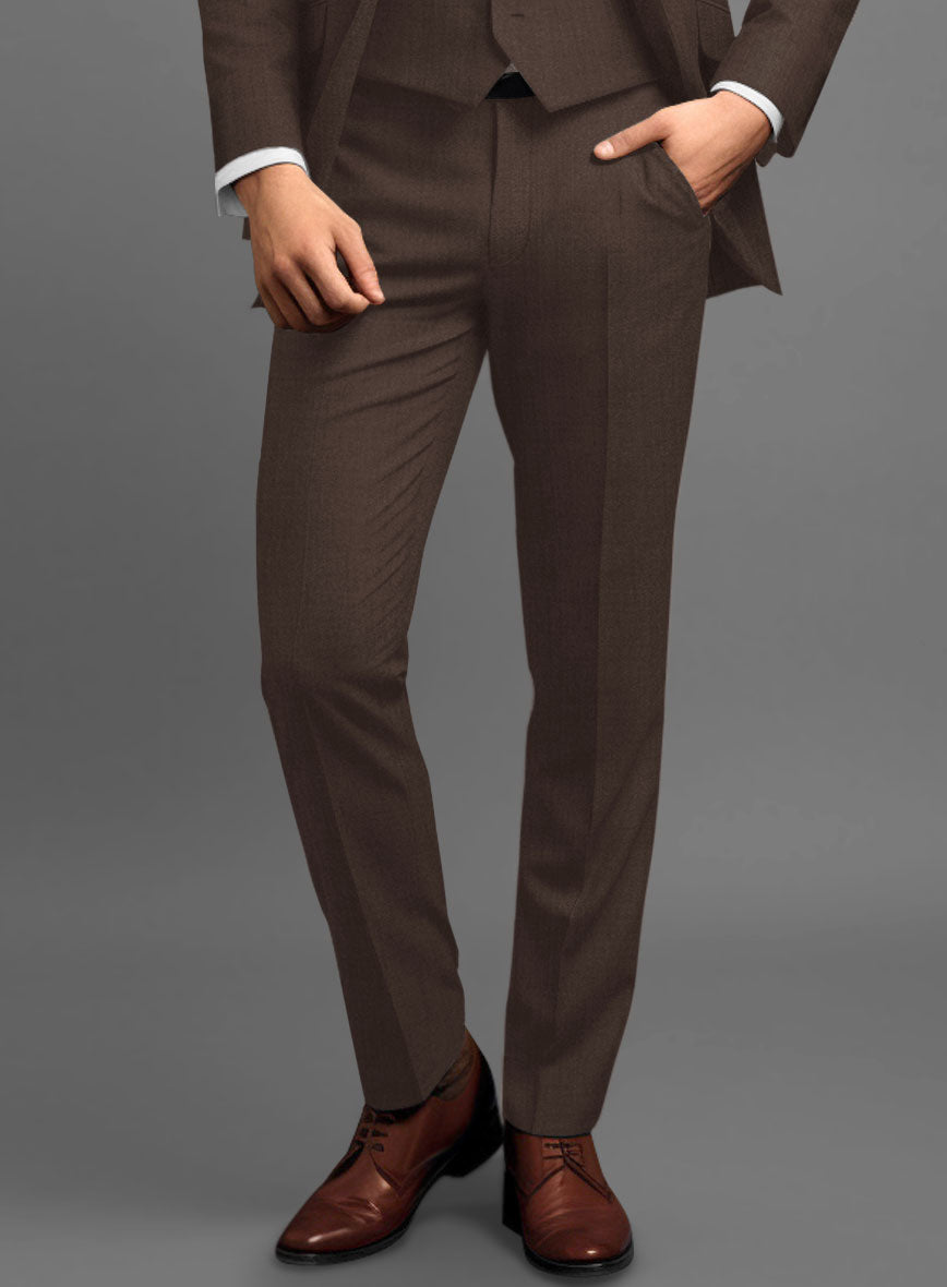 Scabal Brown Wool Suit - StudioSuits