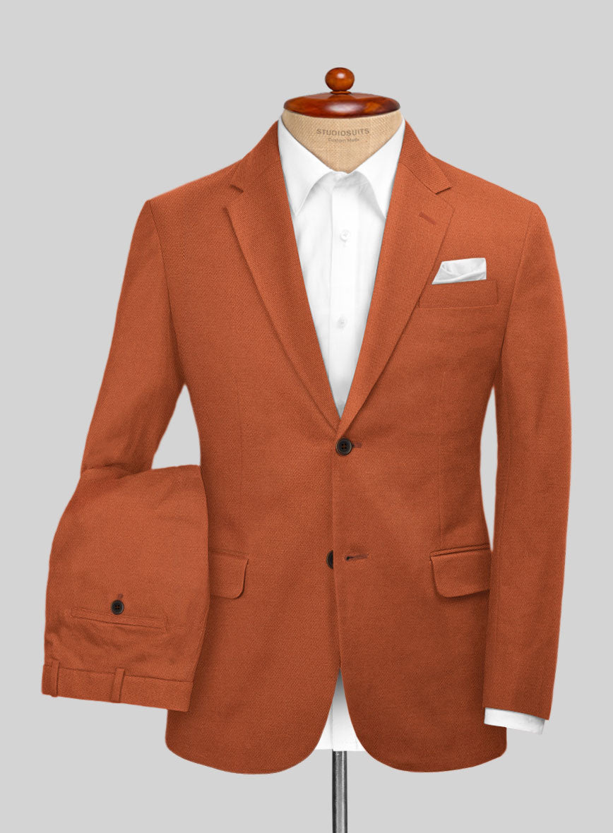 Scabal Burnt Orange Cashmere Cotton Suit