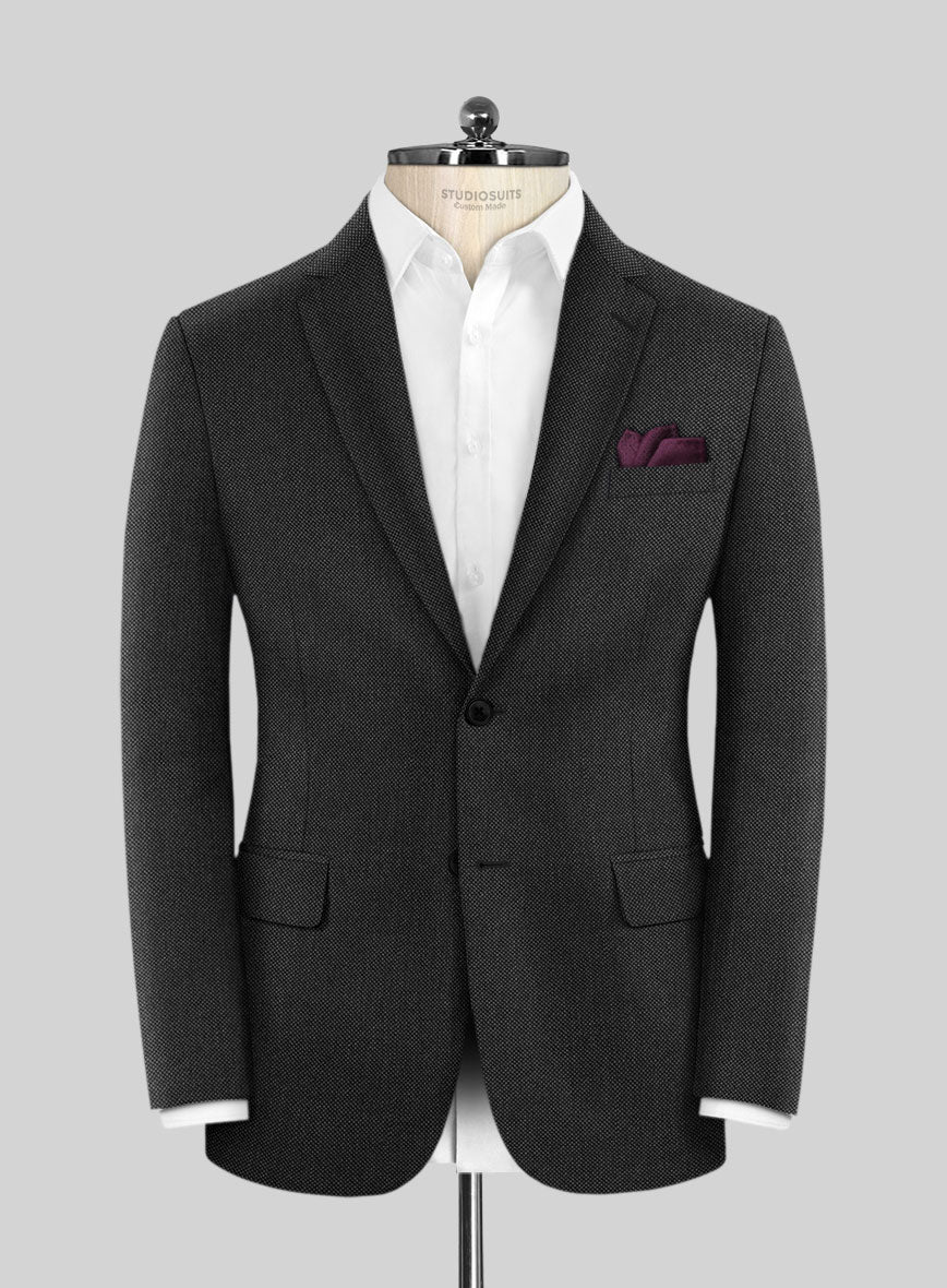 Scabal Caspa Birdseye Gray Wool Jacket - StudioSuits