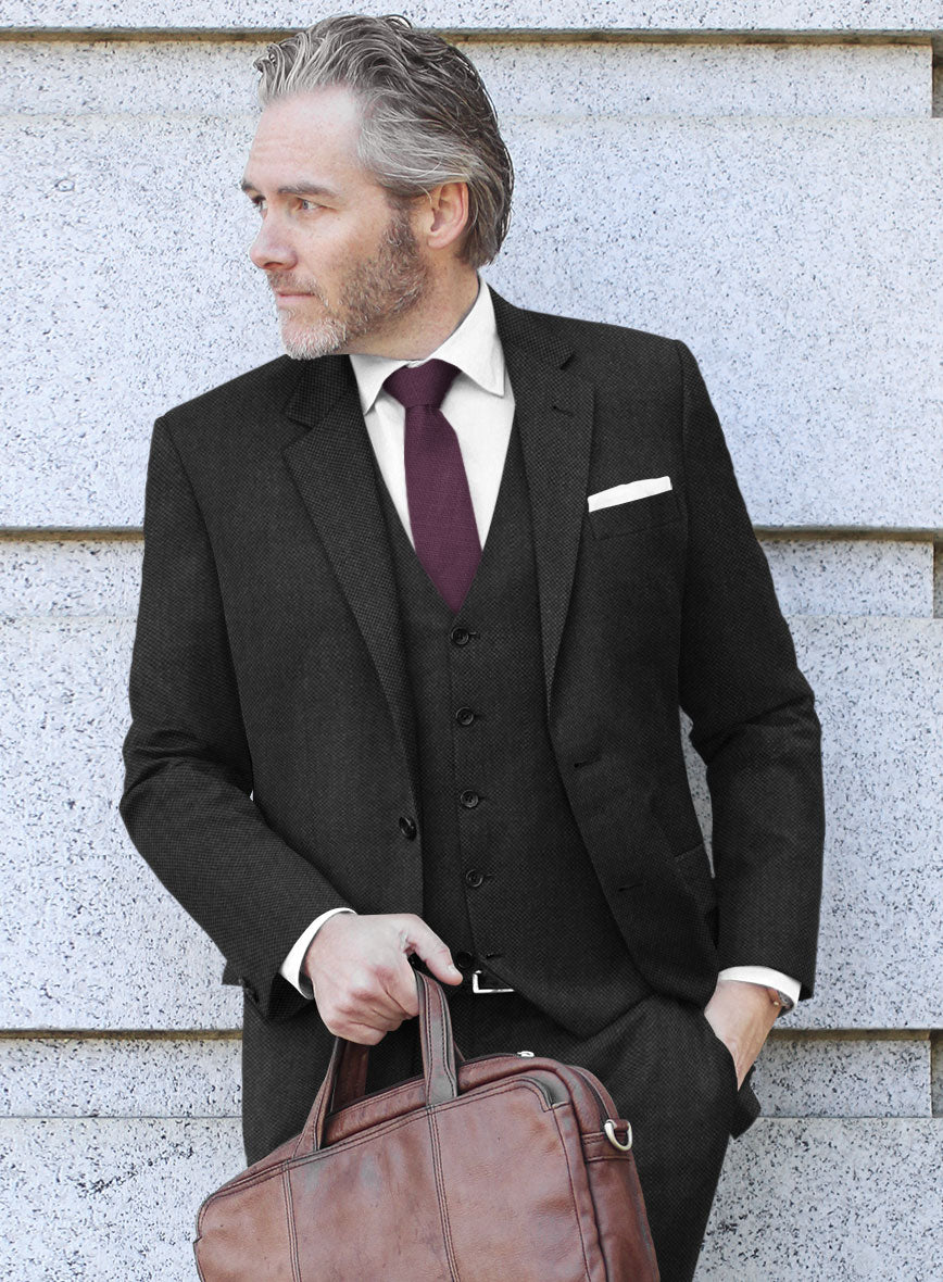 Scabal Caspa Birdseye Gray Wool Jacket - StudioSuits