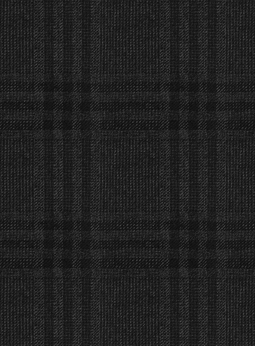 Scabal Charcoal Checks Wool Jacket - StudioSuits