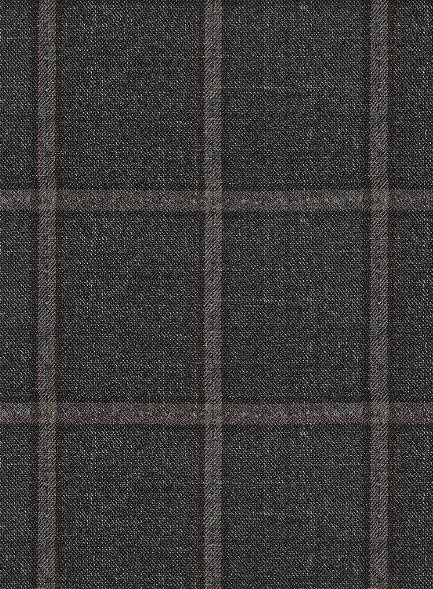 Scabal Charcoal Wool Pants - StudioSuits