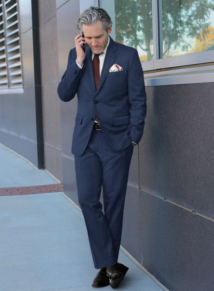 Scabal Cosmopolitan Nailhead Blue Wool Suit - StudioSuits