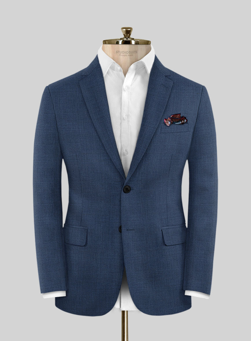 Scabal Cosmopolitan Nailhead Blue Wool Suit - StudioSuits