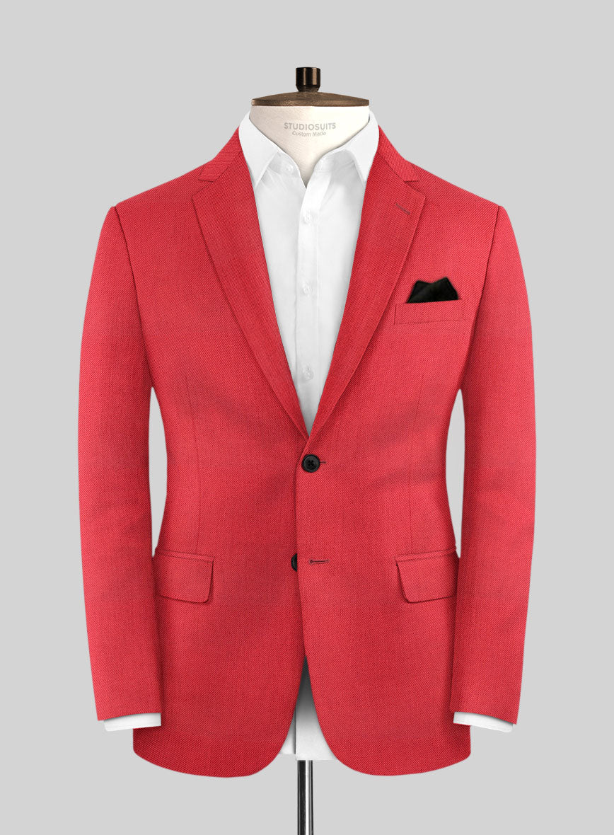 Scabal Scarlet Red Wool Jacket - StudioSuits