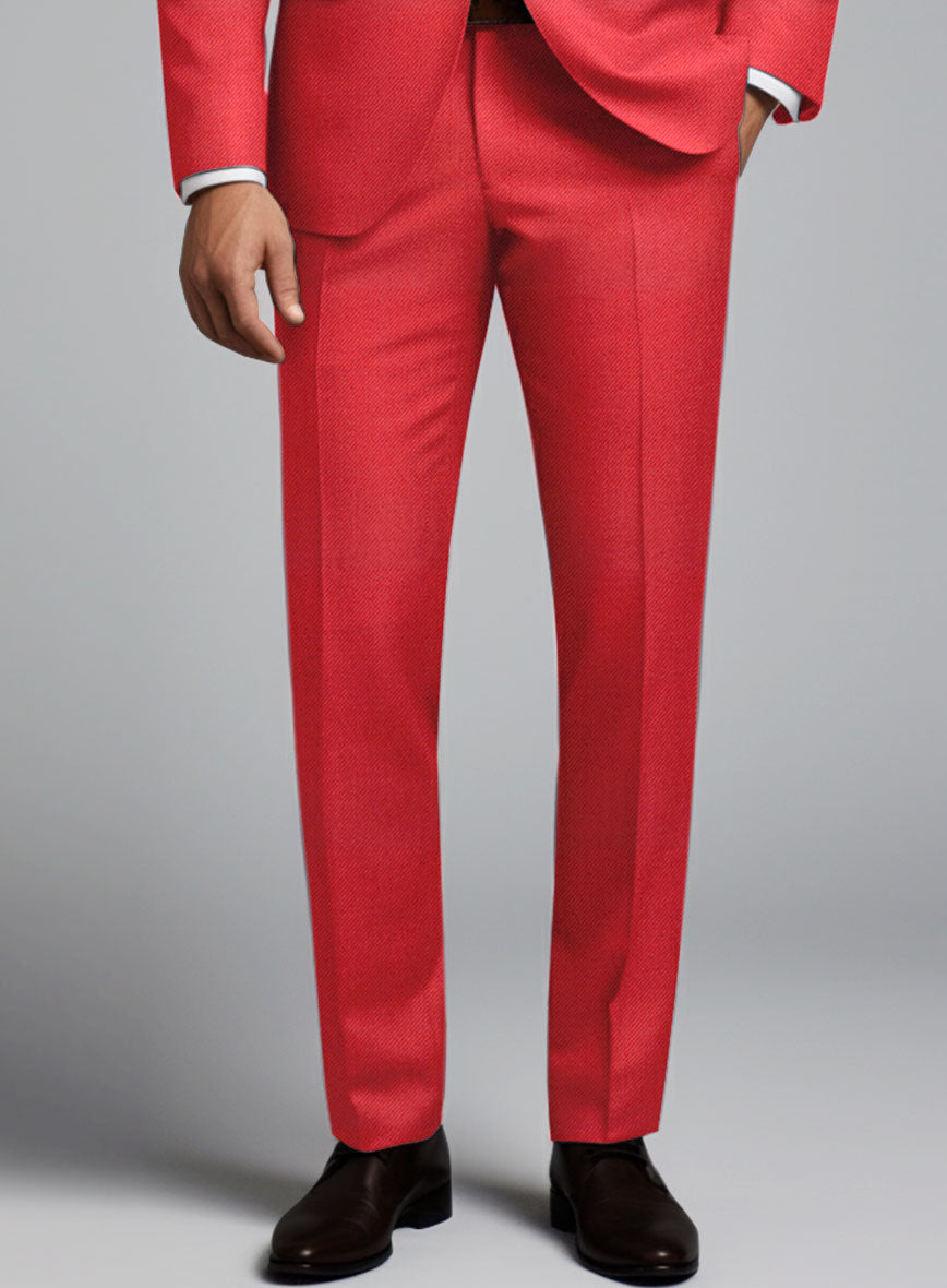 Scabal Scarlet Red Wool Suit - StudioSuits