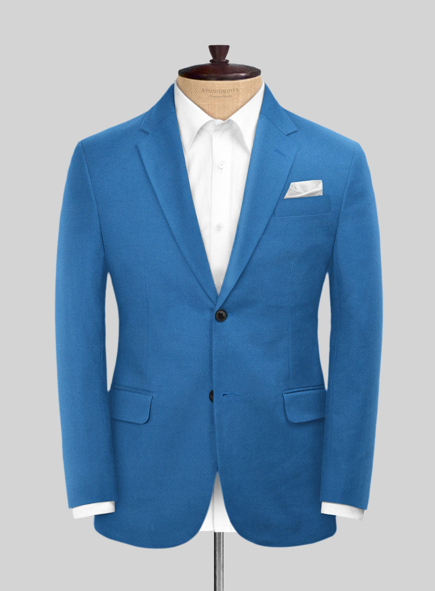 Scabal Crystal Blue Cotton Stretch Suit - StudioSuits