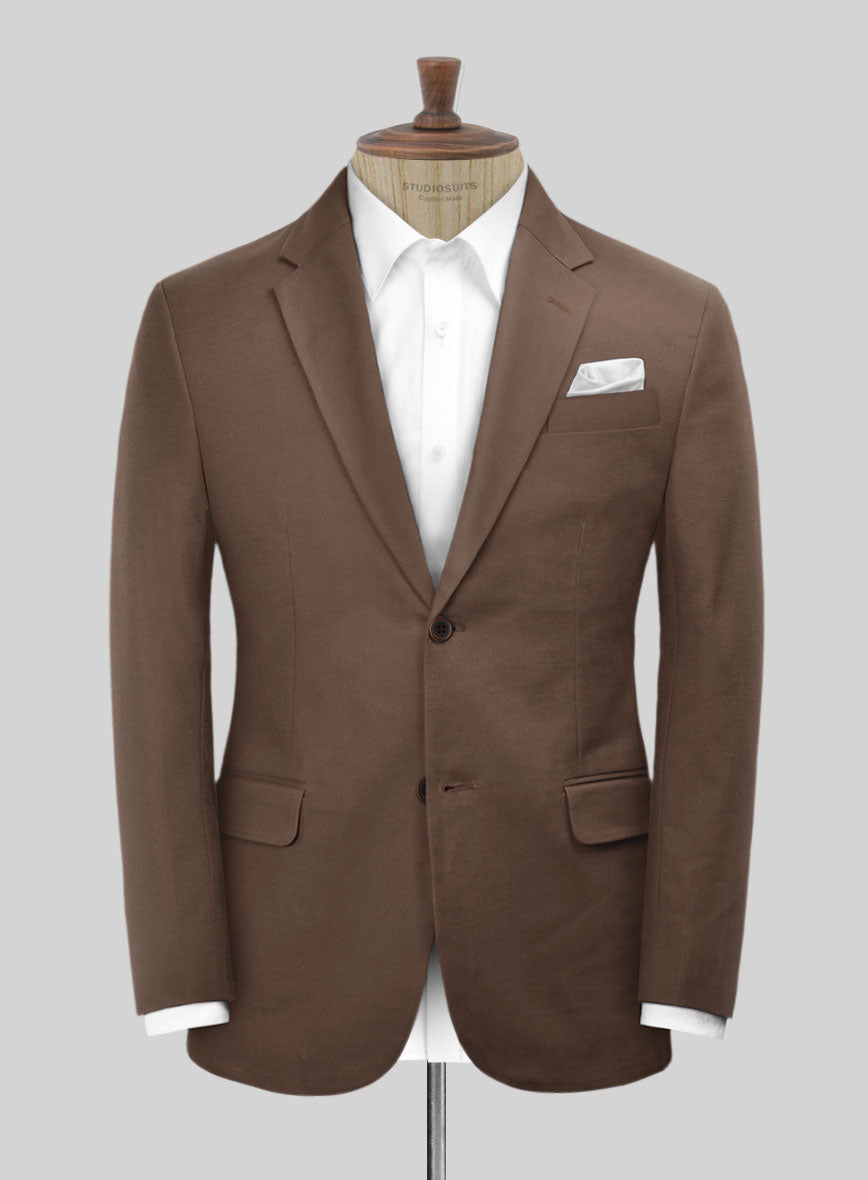 Scabal Dark Brown Cashmere Cotton Jacket - StudioSuits