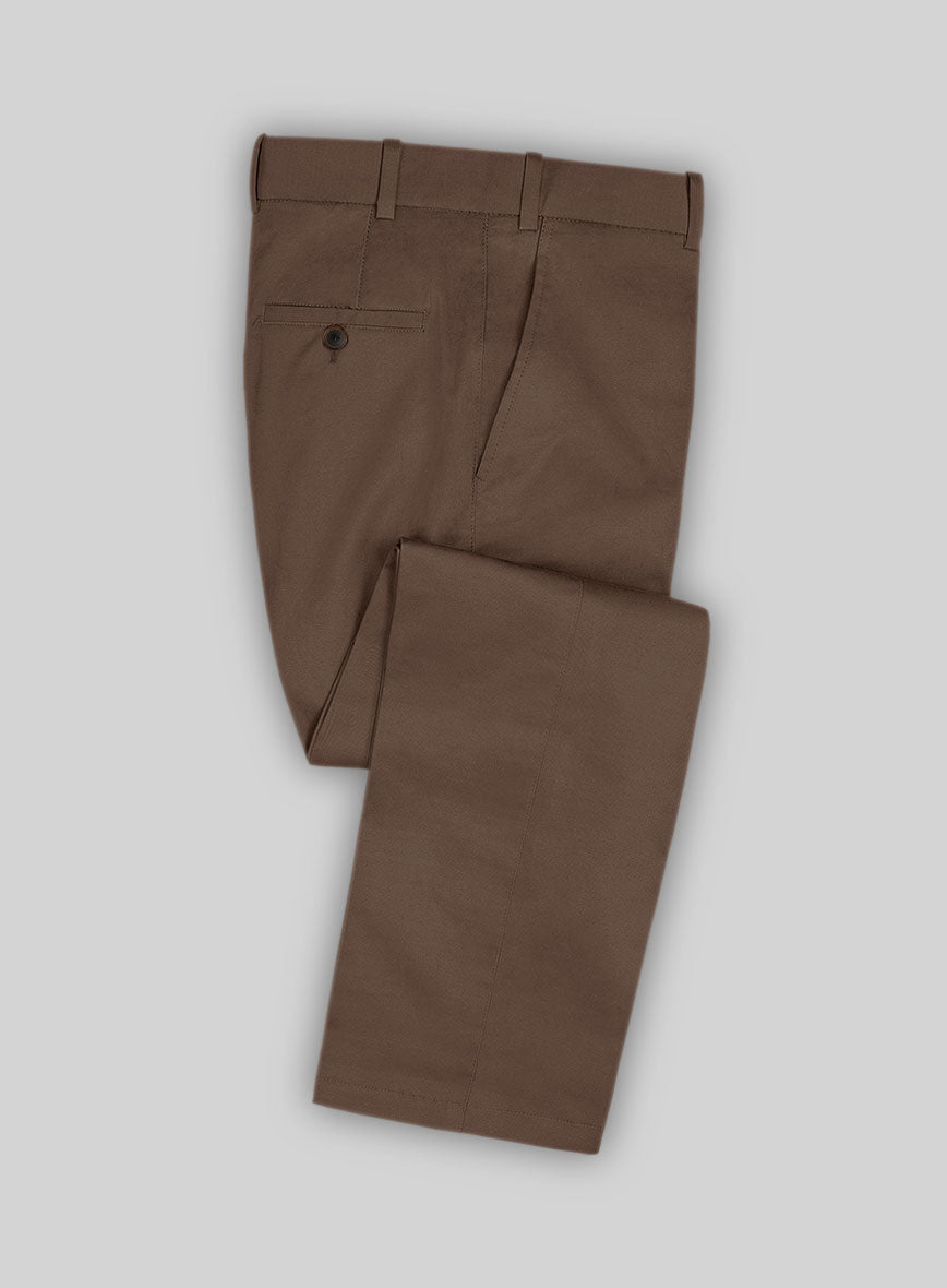 Scabal Dark Brown Cashmere Cotton Pants - StudioSuits