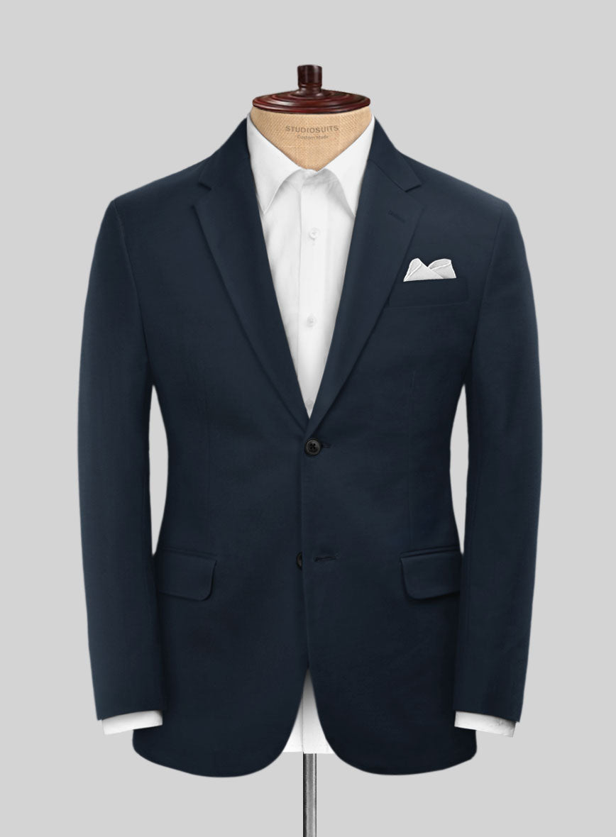 Scabal Dark Navy Cashmere Cotton Suit - StudioSuits