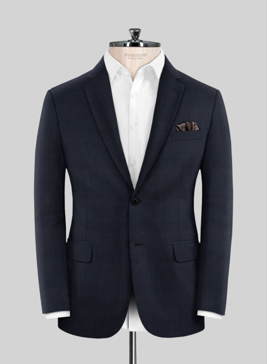 Scabal Drian Blue Wool Jacket - StudioSuits