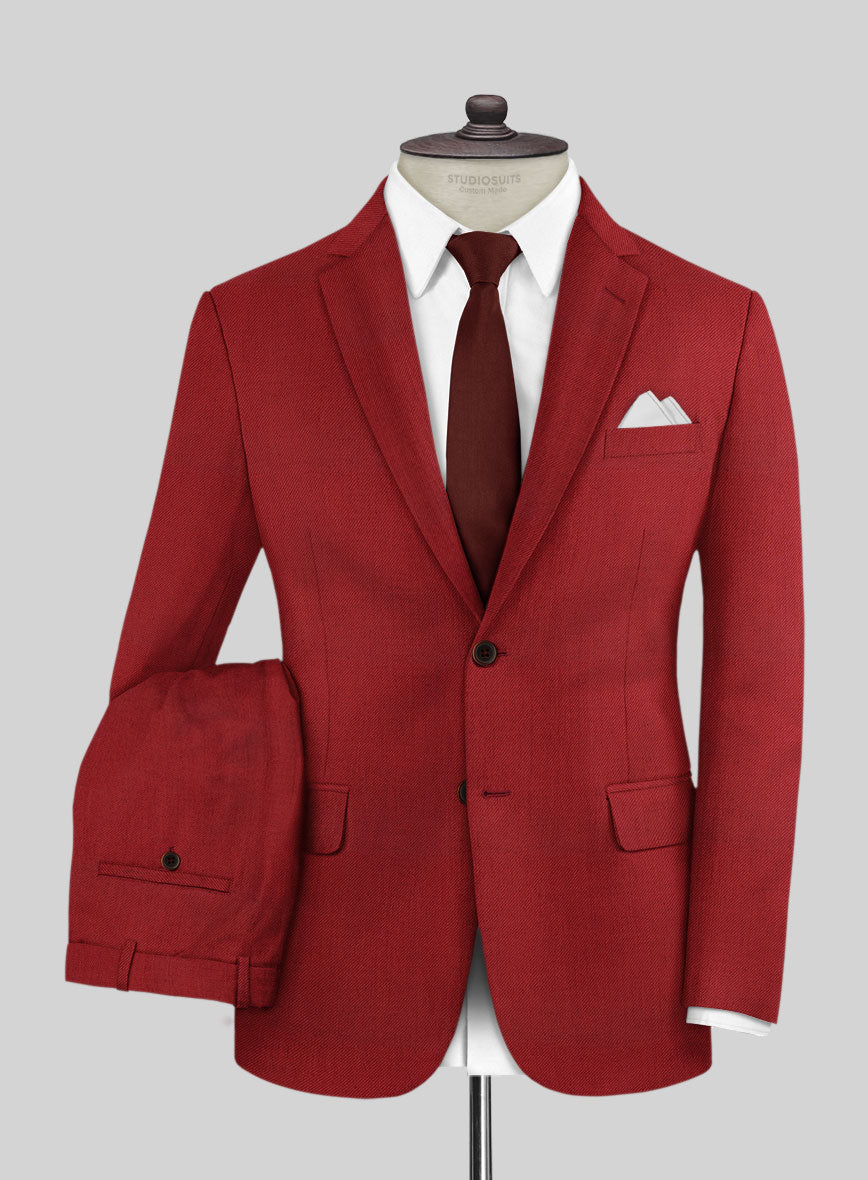 Scabal Ed Red Wool Suit - StudioSuits