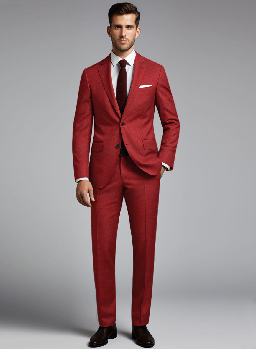 Scabal Ed Red Wool Suit - StudioSuits