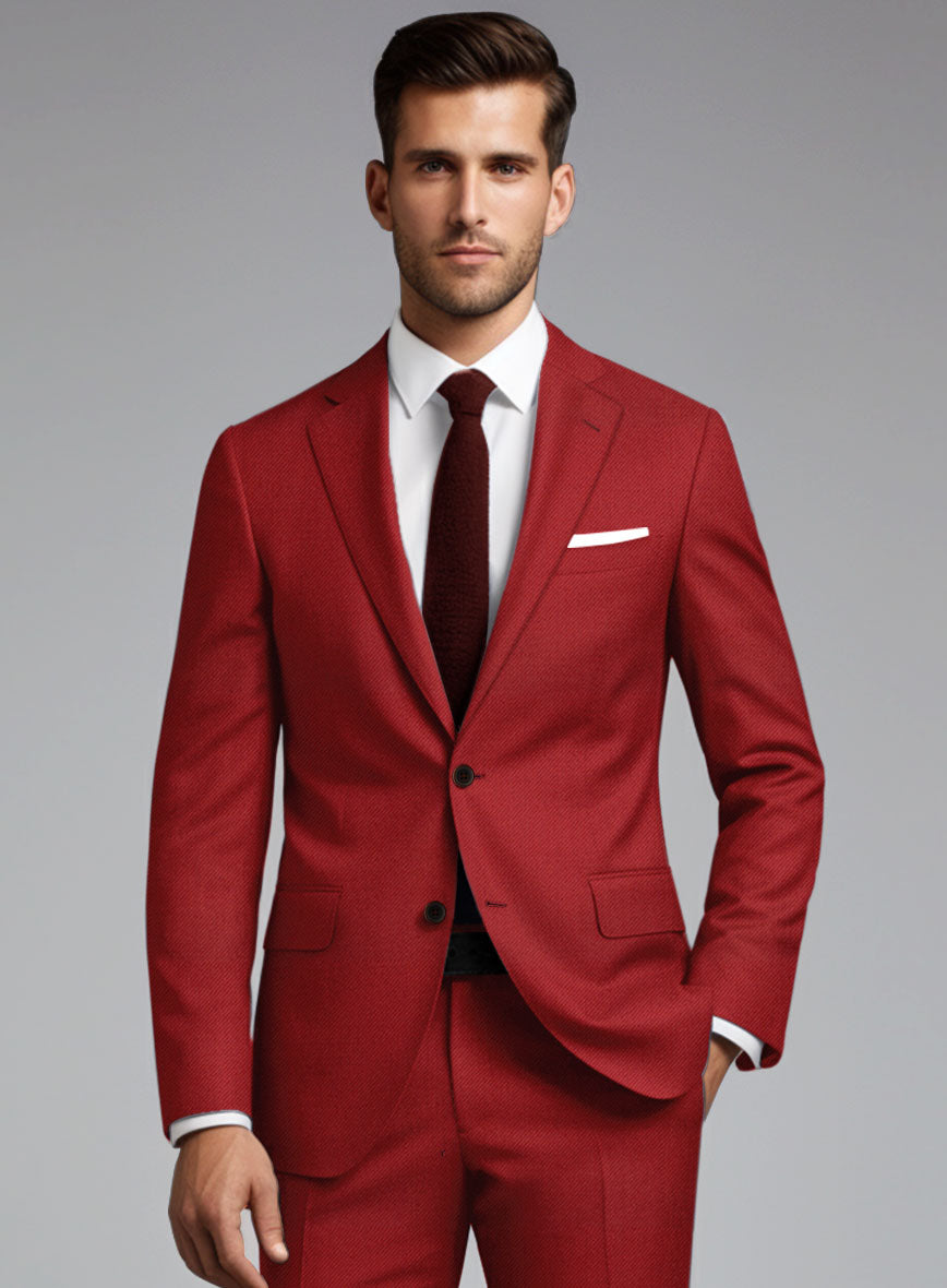 Scabal Ed Red Wool Suit - StudioSuits