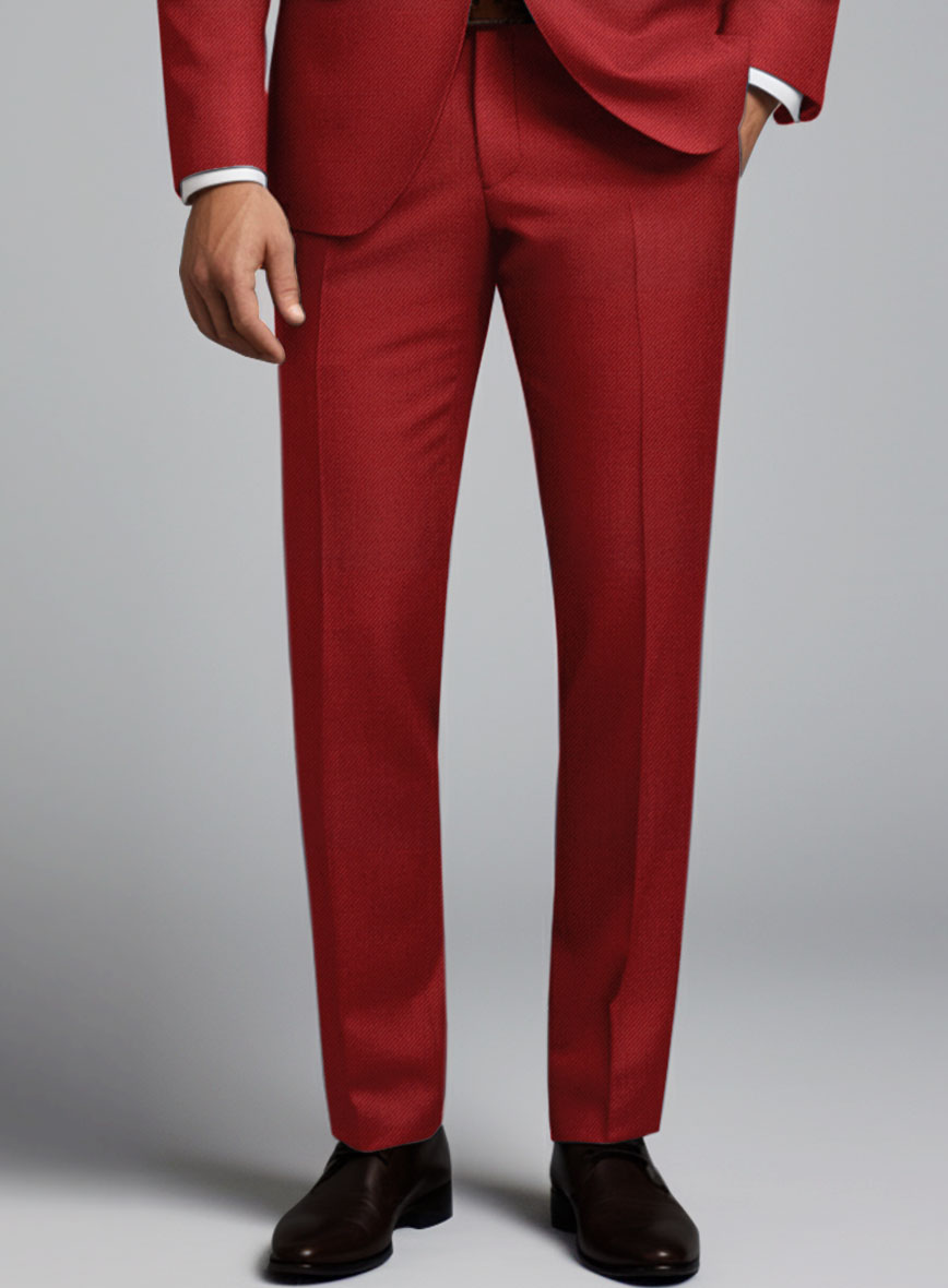 Scabal Ed Red Wool Suit - StudioSuits