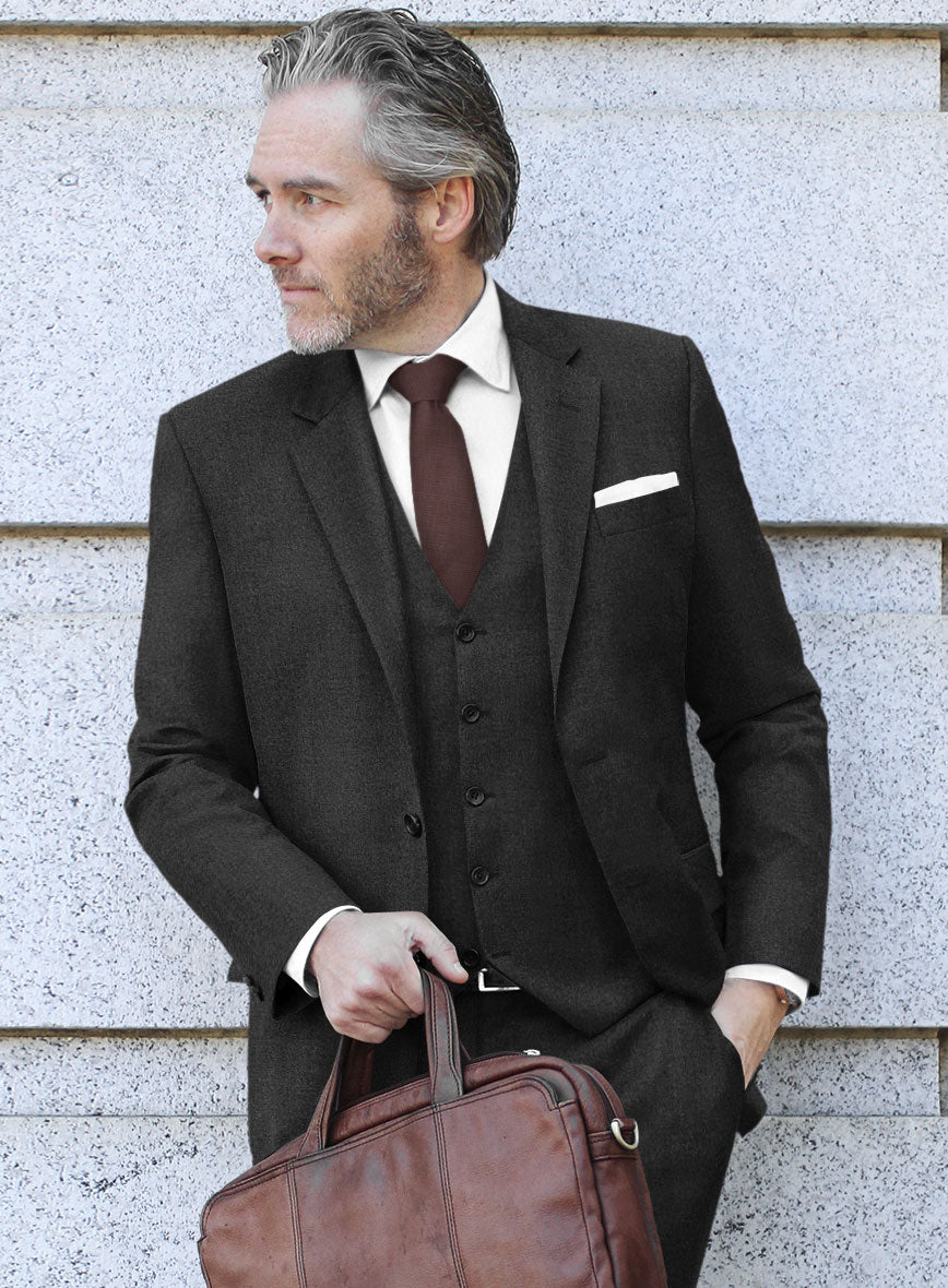 Scabal Ferbi Dark Gray Wool Suit - StudioSuits