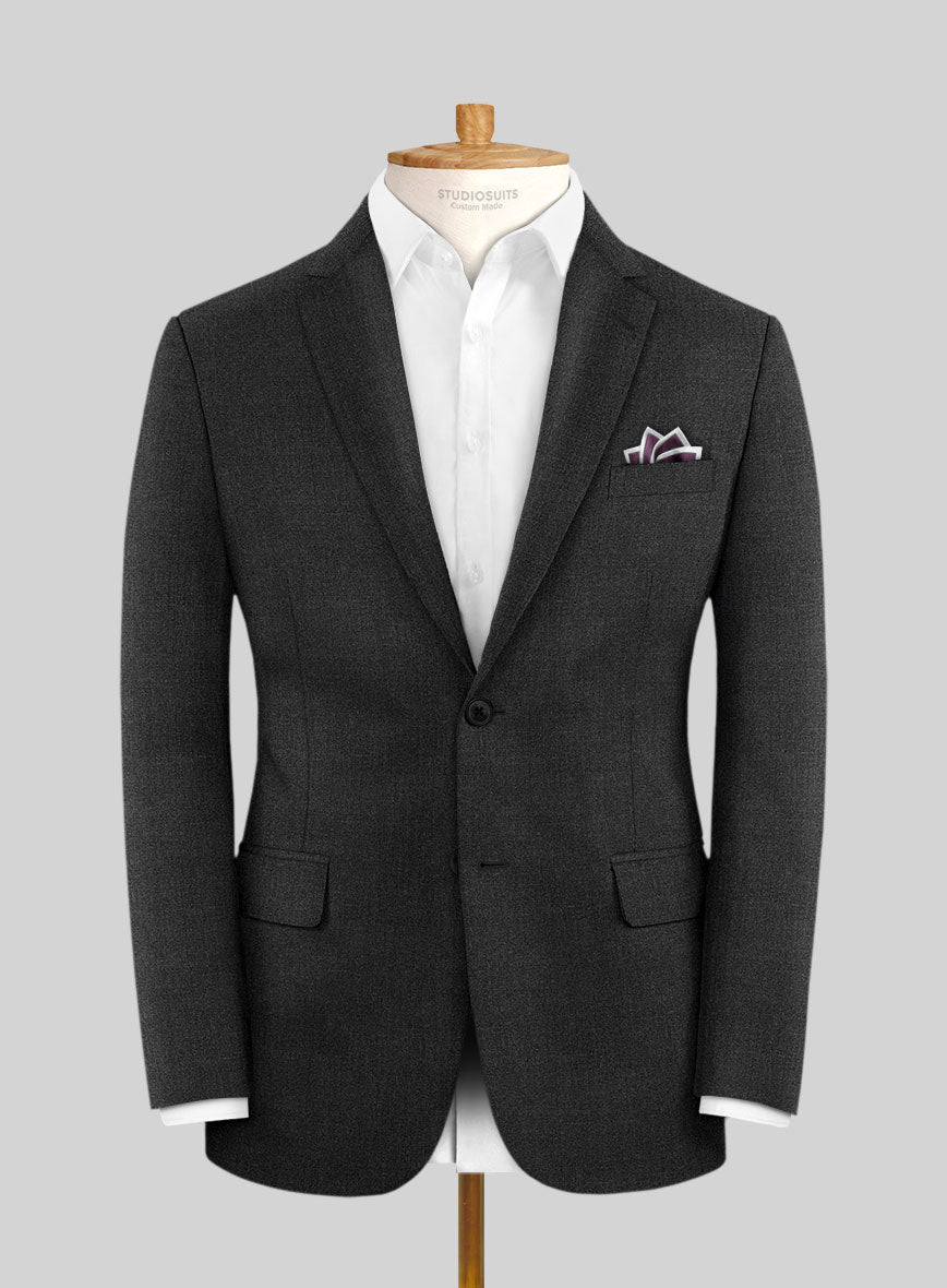 Scabal Gilbe Twill Charcoal Wool Jacket - StudioSuits