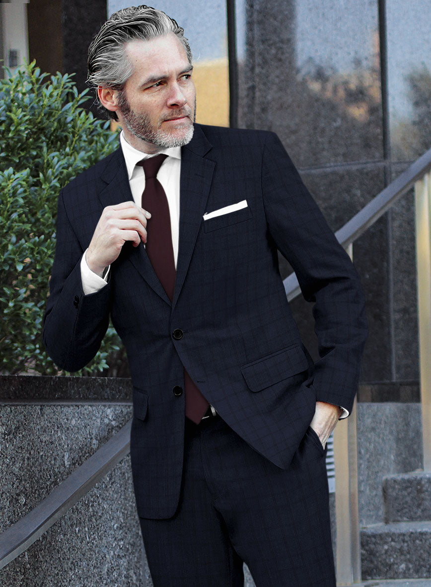 Scabal Gilu Glen Blue Wool Jacket - StudioSuits