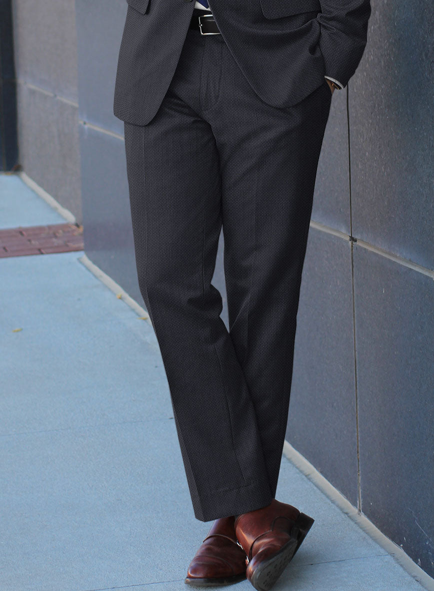 Scabal Heco Honeycomb Blue Wool Pants - StudioSuits