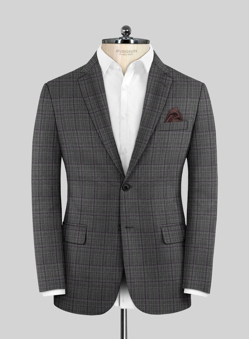 Scabal Hybrid Dark Gray Wool Jacket - StudioSuits