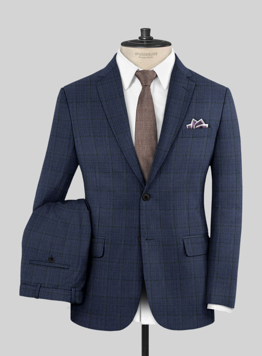 Scabal Hybrid Dark Sapphire Blue Wool Suit - StudioSuits