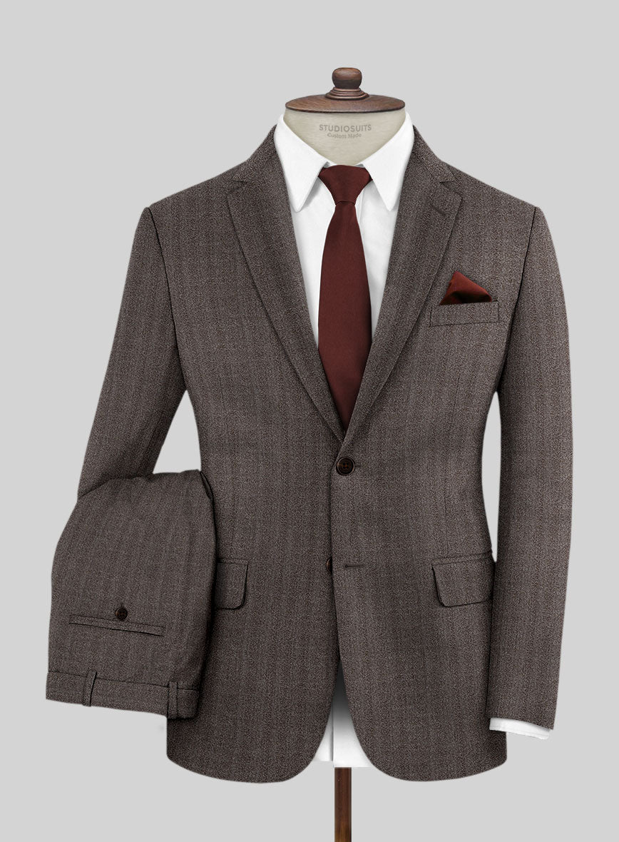 Scabal Hybrid Mocha Brown Wool Suit - StudioSuits